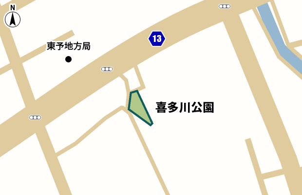 喜多川公園 周辺図（詳細）