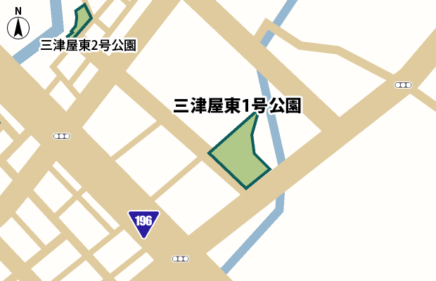三津屋東1号公園 周辺図（詳細）