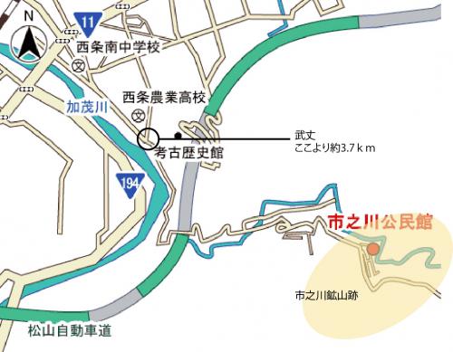 市之川鉱山周辺地図