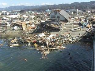 想定を超える津波の被害を受けた街