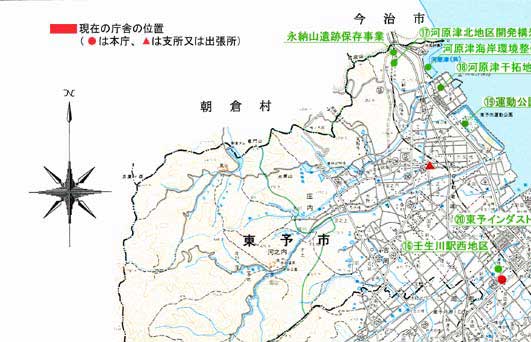 新市建設計画策定小委員会　タウンウォッチング視察箇所位置図1