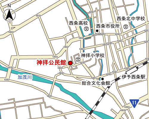 神拝公民館周辺地図