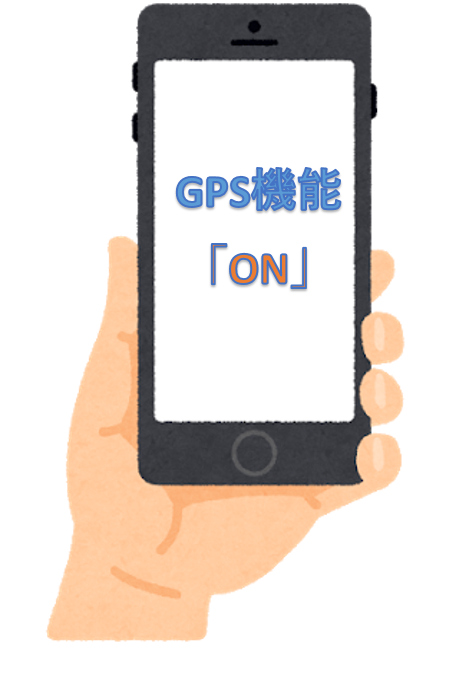 GPSをONにしているイラスト