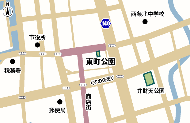 東町公園 周辺図（詳細）