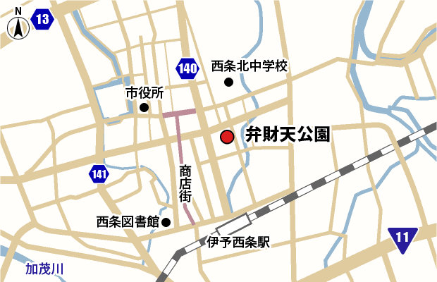 弁財天公園 周辺図（広域）