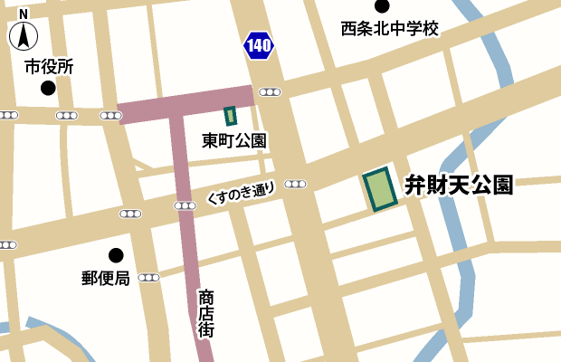 弁財天公園 周辺図（詳細）