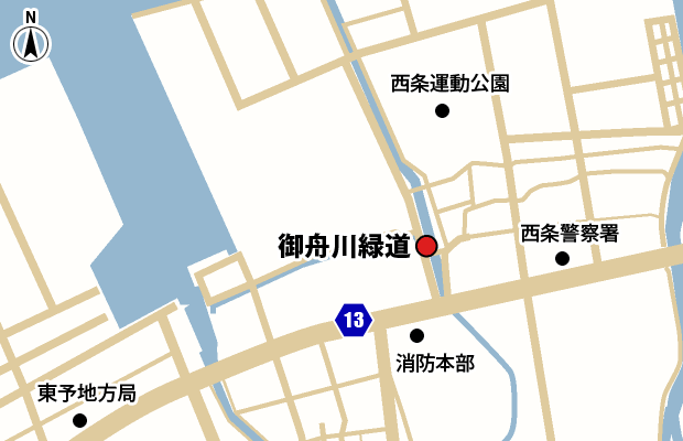 御舟川緑道 周辺図（広域）