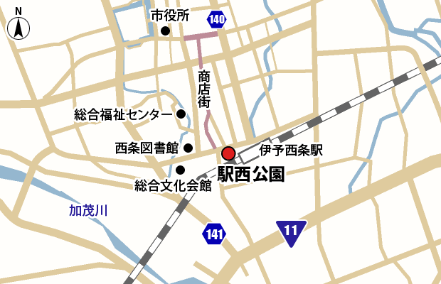 駅西公園 周辺図（広域）