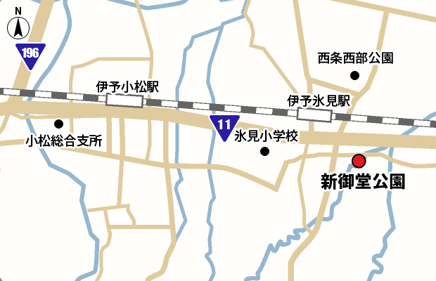 新御堂公園 周辺図（広域）