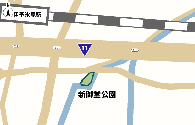 新御堂公園 周辺図（詳細）