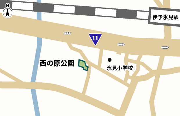 西の原公園 周辺図（詳細）