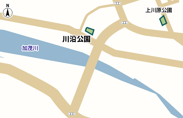 川沿公園 周辺図（詳細）