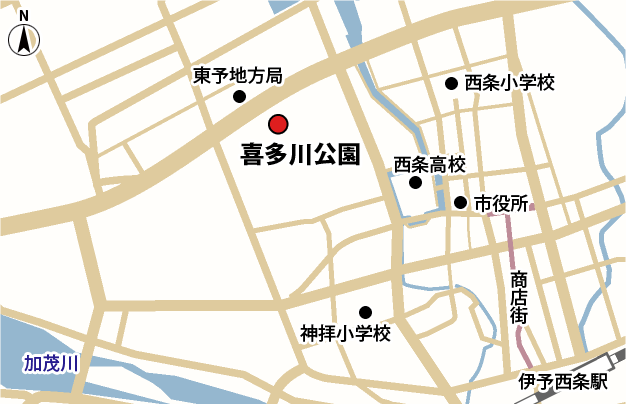 喜多川公園 周辺図（広域）