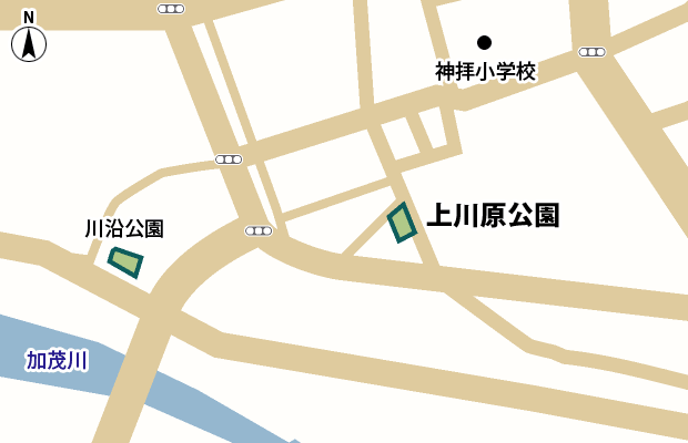 上川原公園 周辺図（詳細）