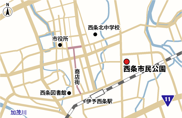 西条市民公園 周辺図（広域）