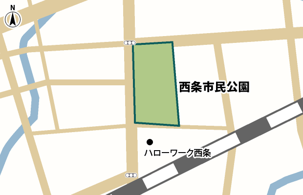 西条市民公園 周辺図（詳細）