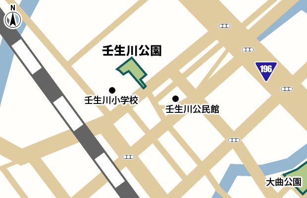 壬生川公園 周辺図（詳細）