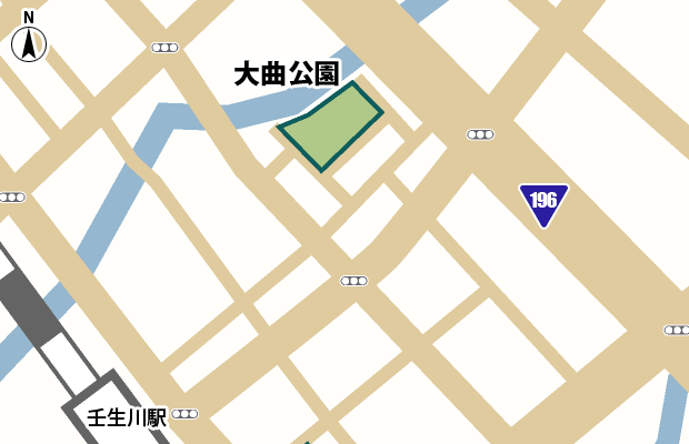 大曲公園 周辺図（詳細）