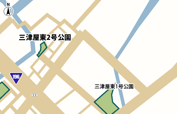 三津屋東2号公園 周辺図（詳細）