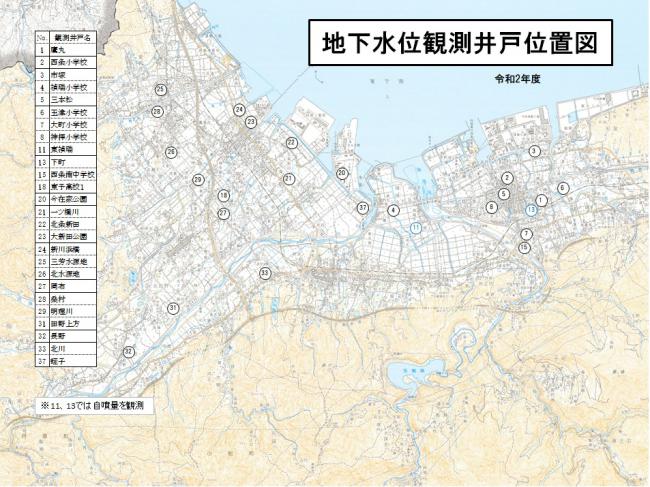 地下水位観測井戸位置図