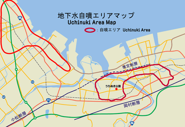 地下水自噴エリアマップ