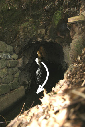 志川掘抜隧道｢上の段｣出口の写真