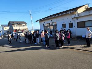 避難訓練集会所前の様子