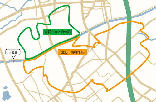 大宮堰の位置図