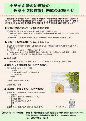 小児がんの任意予防接種助成