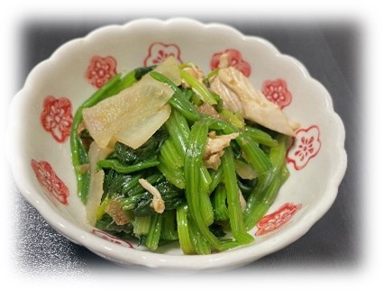 ほうれん草のしょうがポン酢和え