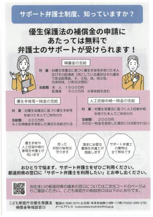 旧優生保護法電話相談チラシ(表)