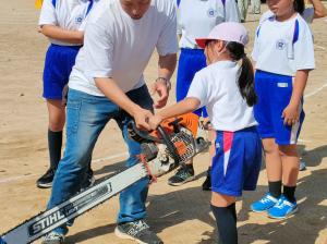 森林ふれあい体験 林業機器