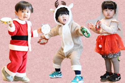 タンバリンをたたいていると…