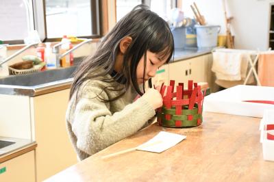 まずは編み込み