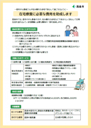 若年がん患者在宅療養支援チラシ
