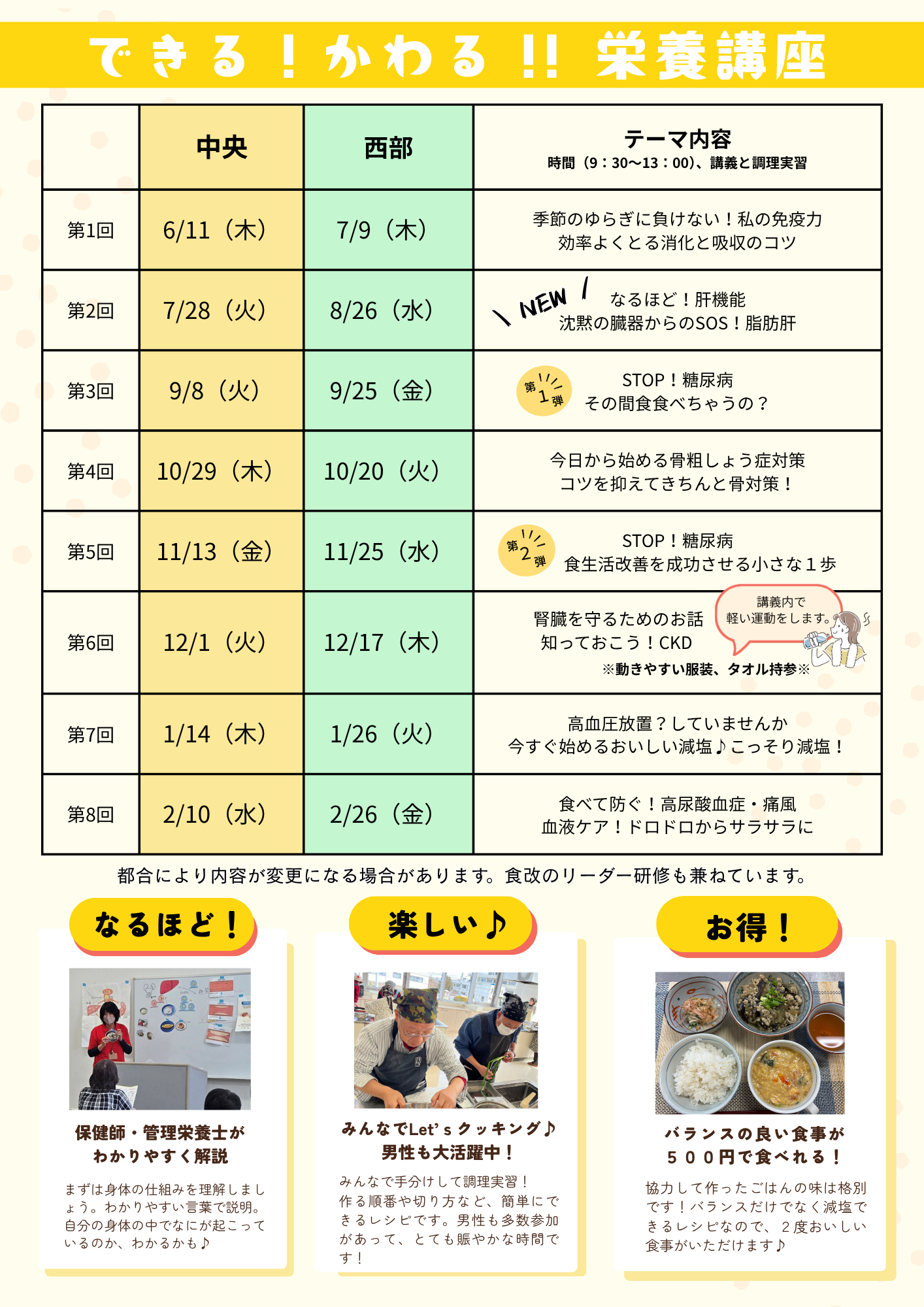 栄養講座チラシ（裏）