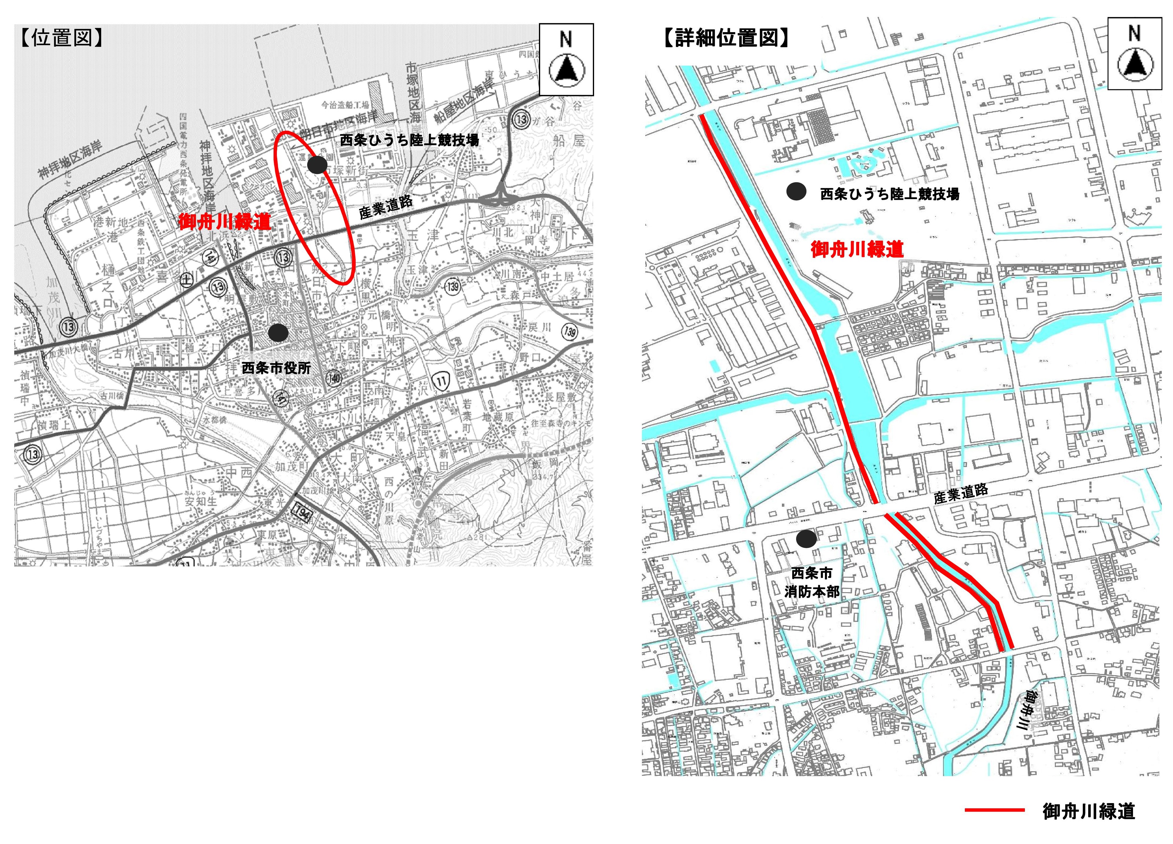 御舟川緑道位置図